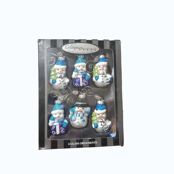 Rauch Celebrations by Christopher Radko 6 Glass Snowmen KSN 0-02168735-5 2016 - Picture 1 of 8